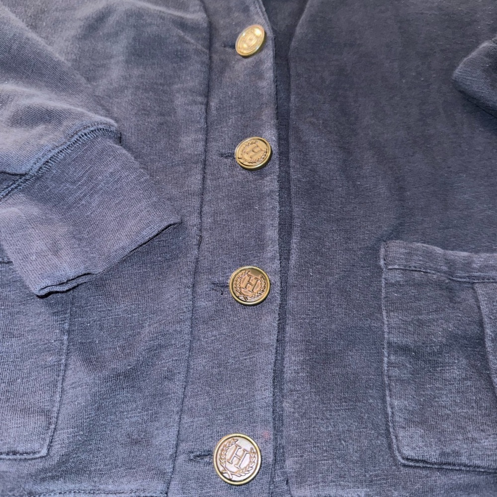 Tommy Hilfiger Navy Varsity Jacket with White Accents - Picture 4 of 6